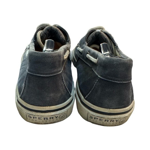 Sperry Blue Boat Shoes with Moccasin Stitching and Rubber Sole - Picture 6 of 10